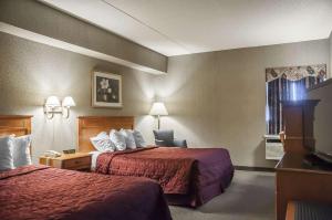 尼亚加拉瀑布伦迪斯公路康福特茵酒店的酒店客房设有两张床和电视。