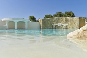 阿西亚罗利La Pineta Hotel Beach & Spa的一个带围栏的水池和一个游泳池