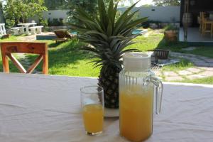 OngwedivaVilla Graf的一瓶果汁和一杯橙汁