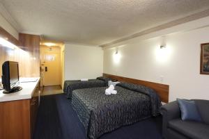珀斯温莎旅馆的配有一张床和一台平面电视的酒店客房