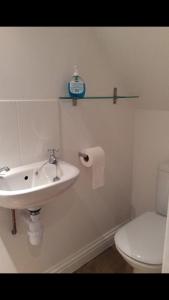 HollingwoodThe Loft的浴室配有白色水槽和卫生间。