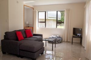 OkaihauTauhara Luxury Apartment的带沙发和电视的客厅