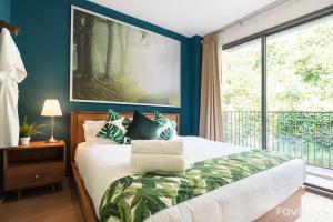 23 Degree Khaoyai 2 Bedroom Tropical style客房内的一张或多张床位