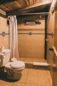 奥隆Cuna Luna Hosteria的一间带卫生间和淋浴的浴室