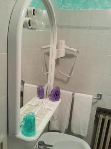 维纳迪奥蒙特尼比尔斯小屋酒店的一间带水槽和镜子的浴室