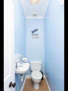 迪尔Sandown Villa Holiday Home的浴室配有白色卫生间和盥洗盆。
