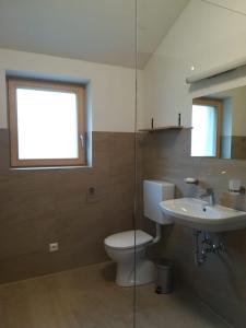 LainachHaus Planegg的一间带卫生间和水槽的浴室
