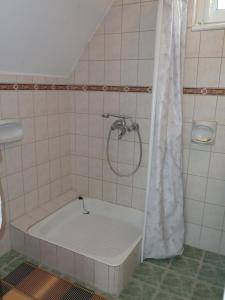 沃尼奥尔茨沃什海吉House Sophie的浴室设有浴缸和淋浴。