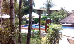 皮帕RESORT SOLAR PIPA CASA 36的一个带游泳池和棕榈树的度假村