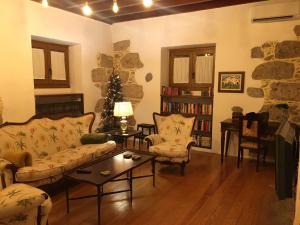 阿古伊梅斯Casa Luna - Agüimes的带沙发和圣诞树的客厅
