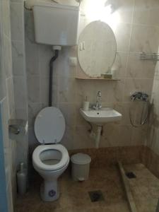 沃洛斯Central Mark-Δωμάτια Διαμερίσματος的一间带卫生间和水槽的小浴室