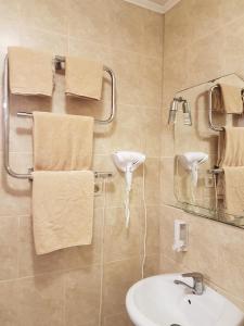 Malaya BugayevkaFG Dzherelo S的浴室配有盥洗盆、镜子和毛巾