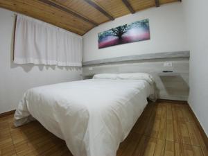 埃斯波特Hostal Casa Palmira的卧室配有白色的床和窗户。