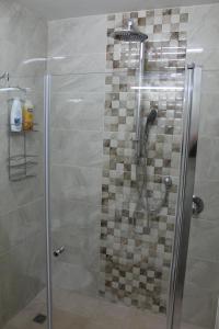 埃拉特科贝尔别墅公寓的带淋浴的浴室,带玻璃门