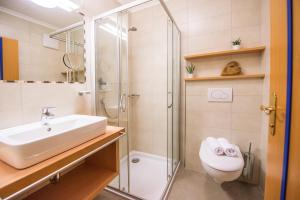 莫利尼迪图雷斯Vitaurina Royal Hotel的一间带水槽、淋浴和卫生间的浴室