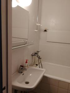 伊瓦洛伊瓦洛公寓的浴室配有盥洗盆、镜子和浴缸