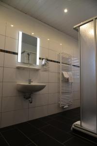 萨尔茨吉特哈尔索夫酒店的一间带水槽和镜子的浴室