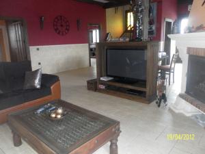 El RobledoCasa Rural La Alcazaba的带沙发和电视的客厅