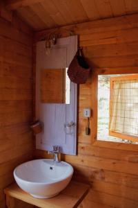 诺托Shauri Glamping的小木屋内带水槽的浴室