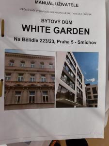 布拉格Praha white gardens的白色花园和建筑照片的拼合物