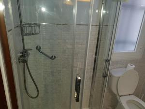 马德里安吉丽纳旅馆的带淋浴和卫生间的浴室