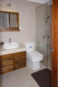 科伦坡Visakha 6的浴室配有卫生间、盥洗盆和淋浴。