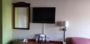 纽波特纽斯纽波特纽斯酒店的挂在墙上的平面电视