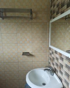 NioumachouaMohéli Vanilla Lodge的一间带水槽和镜子的浴室