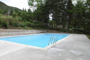 LlespCasa de Colònies Vall de Boí - Verge Blanca的一座拥有蓝色海水和树木的大型游泳池
