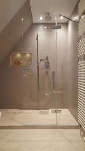 兰图姆瓦特霍夫酒店的带淋浴的浴室和玻璃门