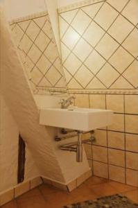 博雷里斯朗德舒洛特酒店的一间带水槽和镜子的浴室
