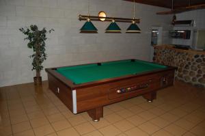 Nowe MarzyInter-Bar-Motel的一张台球桌,位于一间有禁忌的房间