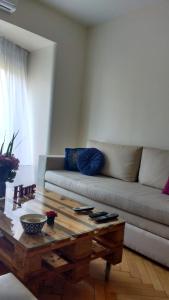 布宜诺斯艾利斯阿根廷巴勒莫公寓的带沙发和咖啡桌的客厅
