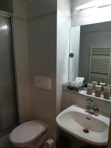 拉尔瓦克酒店 的一间带水槽、卫生间和镜子的浴室