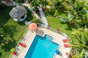 帕诺滩海洋经济度假酒店的享有度假村游泳池的顶部景致