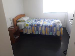 利马Departamento en Chacarilla, San Borja的一间小卧室,配有床和窗户
