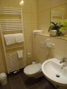 博尔滕哈根博尔滕哈格奥茨塞酒店的浴室配有白色卫生间和盥洗盆。