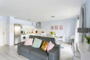 蒙泰夫兰梦想公寓的带沙发的客厅和厨房