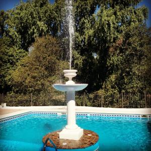 贝尔格拉诺将军镇Rancho Grande Hotel的游泳池前的喷泉