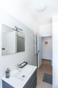 罗马庞特伦格公寓的白色的浴室设有水槽和镜子