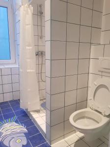 维也纳Ferienwohnung Schloessel 26/16的一间带卫生间和淋浴的浴室