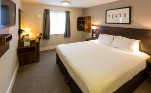 阿伯里斯特威斯Starling Cloud的酒店客房设有一张大床和一台电视。