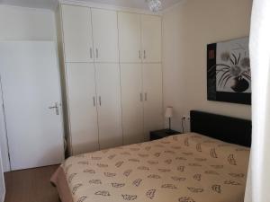 帕拉利昂阿斯特罗Efi Apartment的卧室配有白色橱柜和1张床。