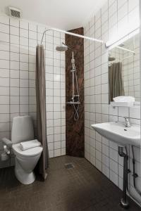 德拉厄Copenhagen Airport Hotel的一间带卫生间和水槽的浴室