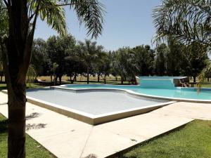 CharataCATANGE HOTEL的棕榈树公园内的游泳池