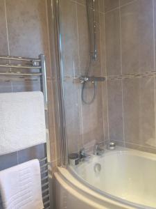 奥赫特拉德Otter Lodge Auchterarder的带淋浴和浴缸的浴室