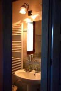波利纳Casale Margherita Turismo Rurale的一间带水槽和镜子的浴室