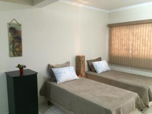 若阿诺波利斯Aconchego e conforto em Joanópolis的客房设有两张床和窗户。