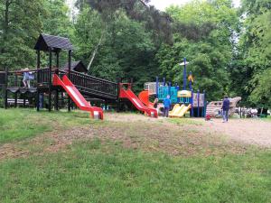 济夫努夫Przy Mickiewicza的公园内设有一个儿童游乐场,孩子们可以在那里玩耍