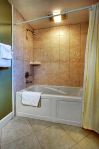 太平洋丛林蒙特雷半岛酒店 的浴室配有白色浴缸和淋浴。